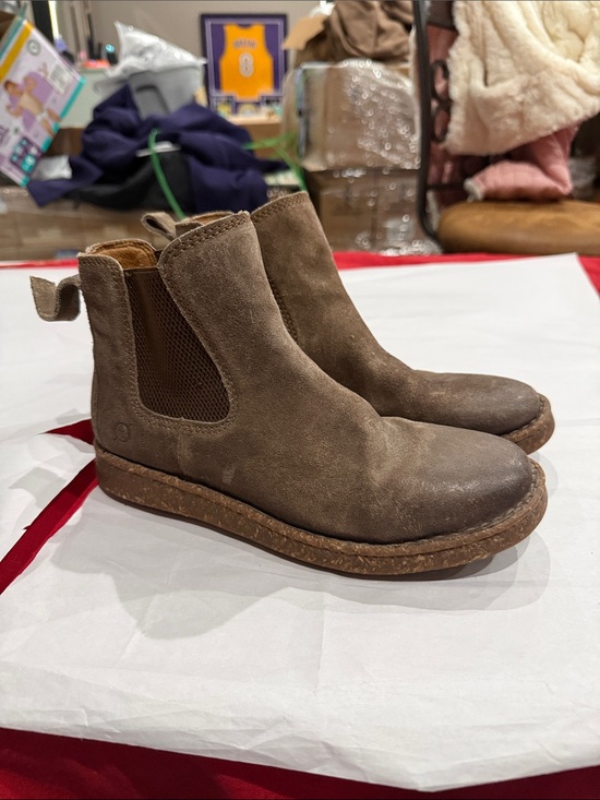 Born Shoes - Born Women's Taupe Suede Chelsea Ankle Booties